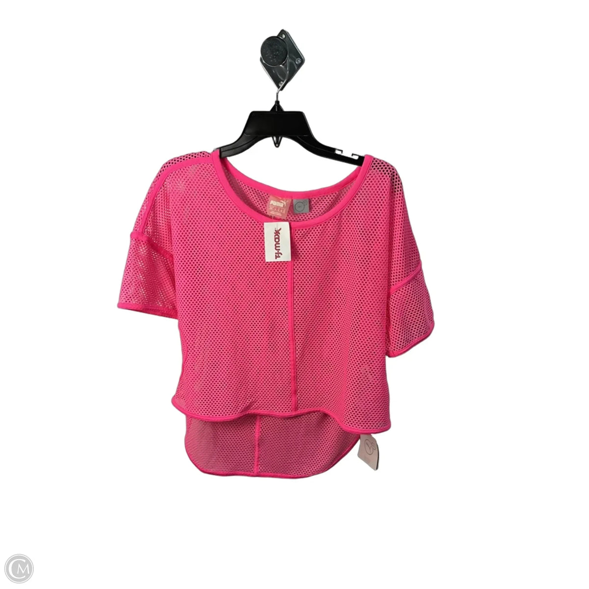 Athletic Top Short Sleeve By Puma In Pink, Size: M