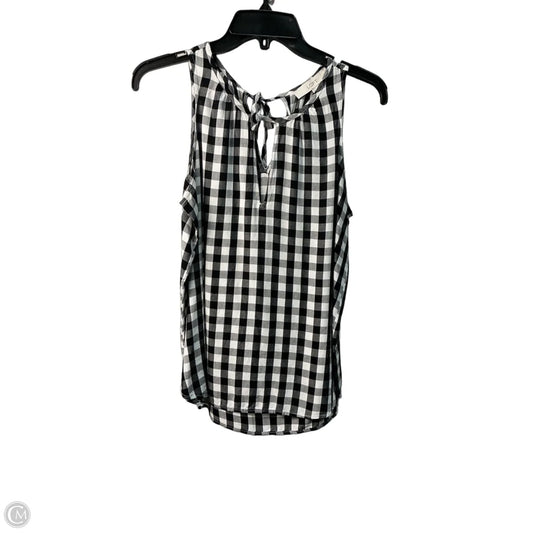 Top Sleeveless By Loft In Black & White, Size: S