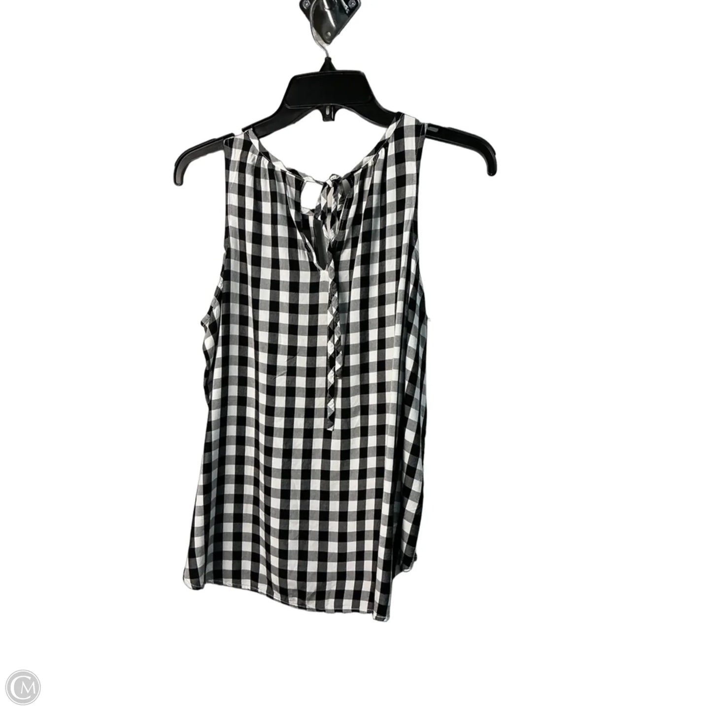 Top Sleeveless By Loft In Black & White, Size: S