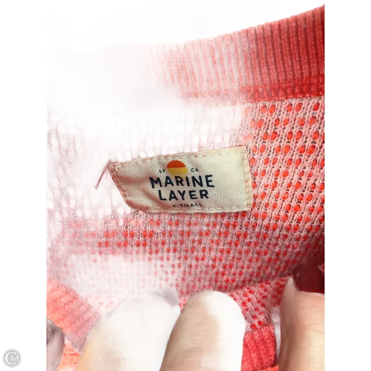 Top Long Sleeve By Marine Layer In Coral, Size: Xs