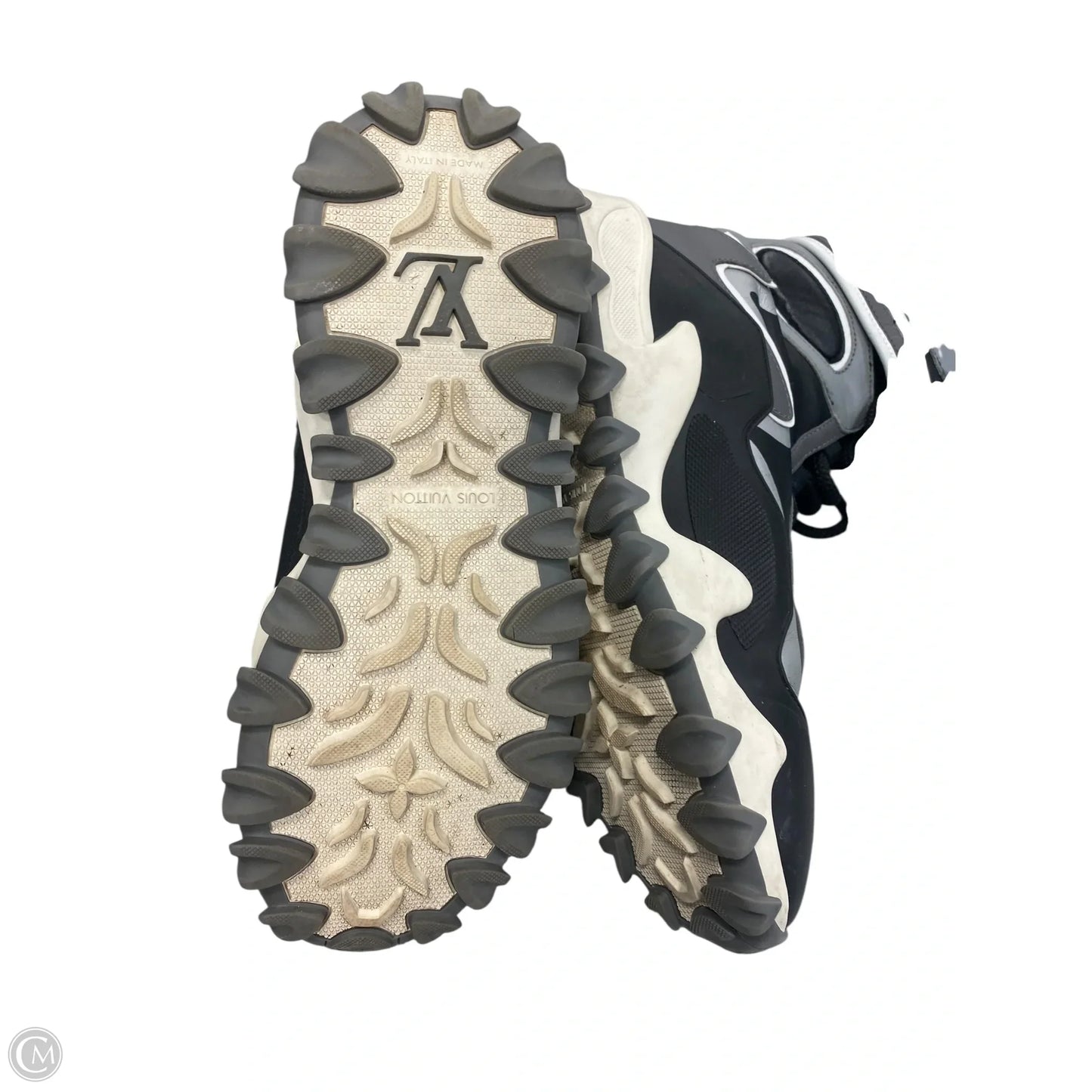 Shoes Luxury Designer By Louis Vuitton In Black & Grey, Size: 7