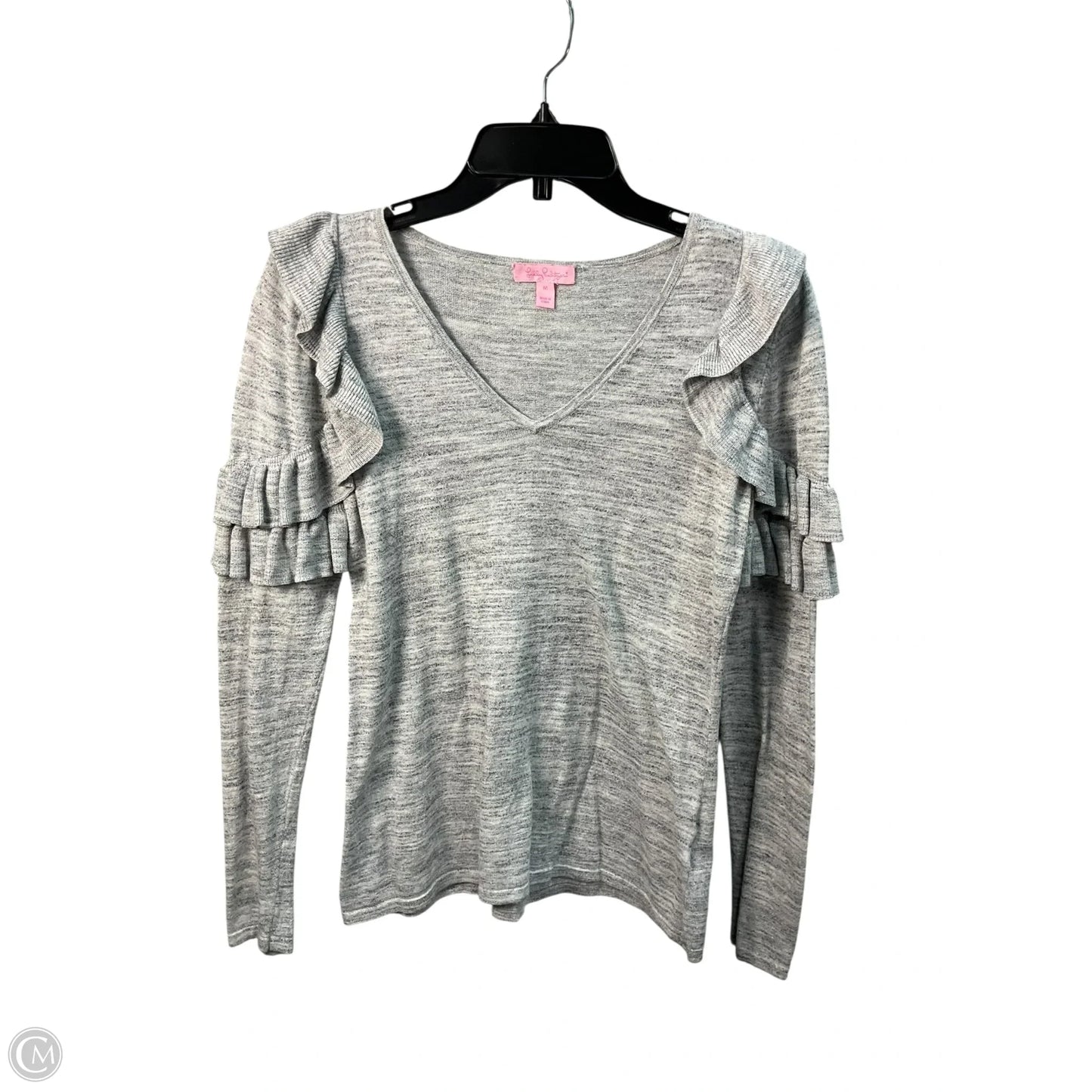 Top Long Sleeve Designer By Lilly Pulitzer In Grey, Size: M