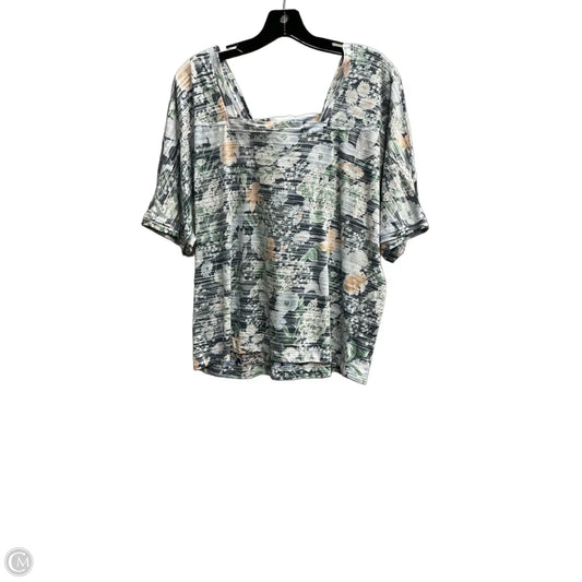 Top Short Sleeve By Anthropologie In Floral Print, Size: L