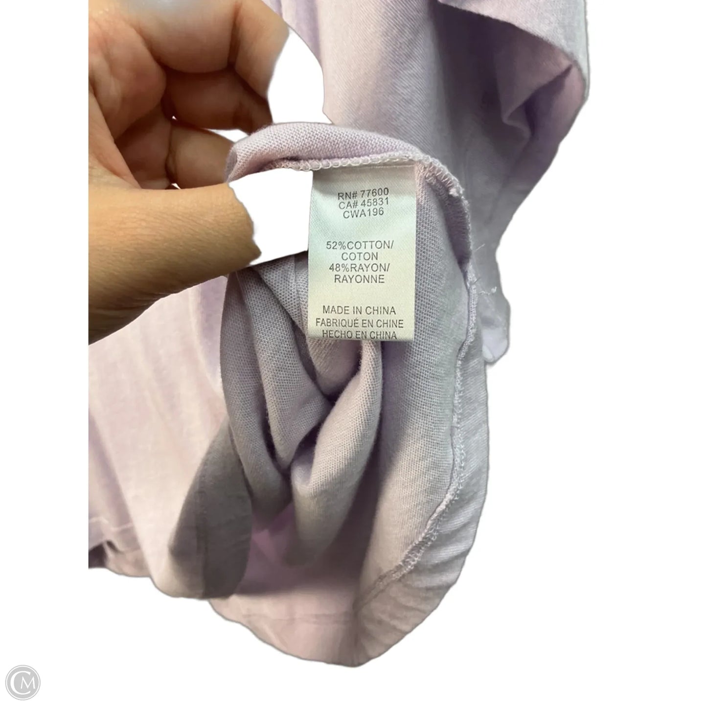 Top Short Sleeve By Chaser In Purple, Size: L