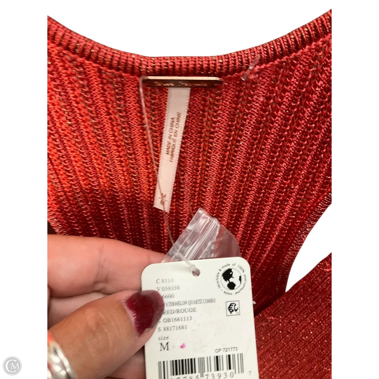 Top Sleeveless By Free People In Orange, Size: M