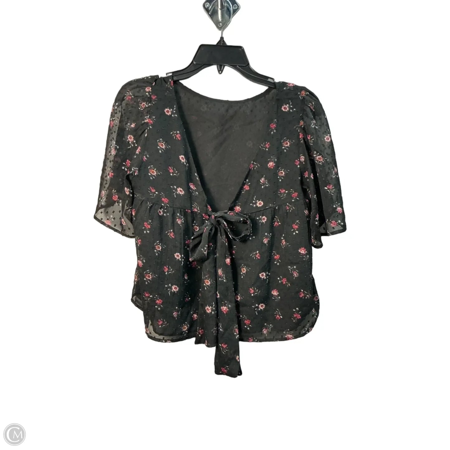 Top Short Sleeve By Loft In Black, Size: S