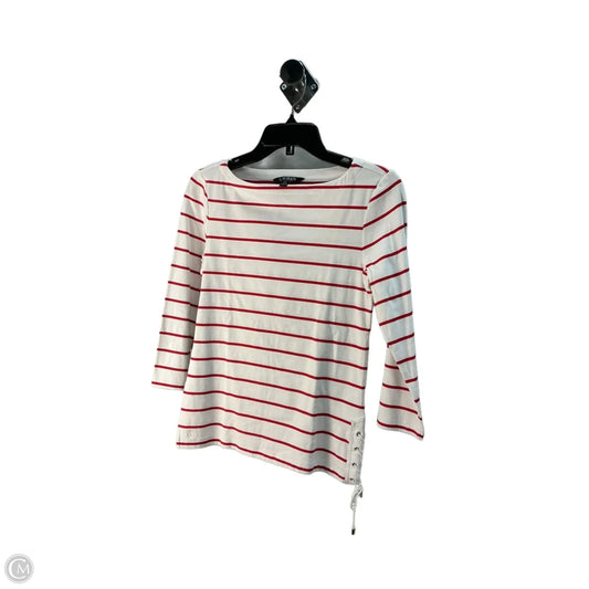 Top Short Sleeve By Lauren By Ralph Lauren In Striped Pattern, Size: S