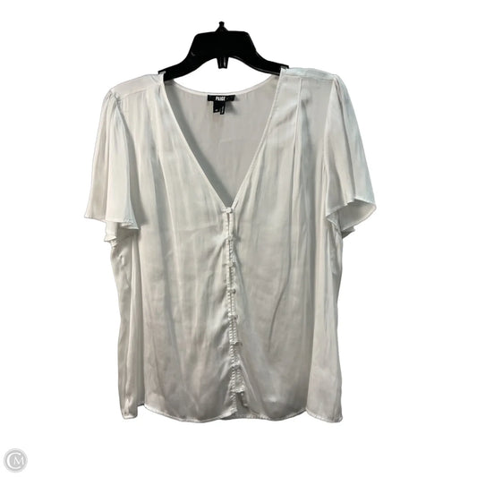 Top Short Sleeve By Paige In White, Size: M