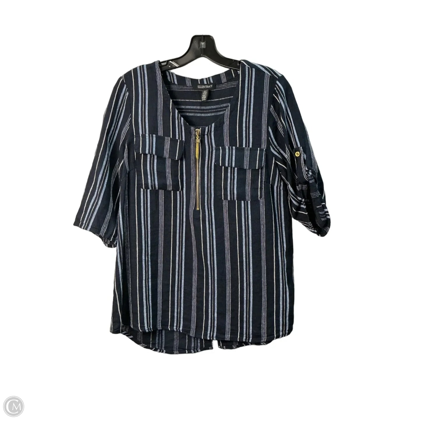 Top Short Sleeve By Ellen Tracy In Blue, Size: M