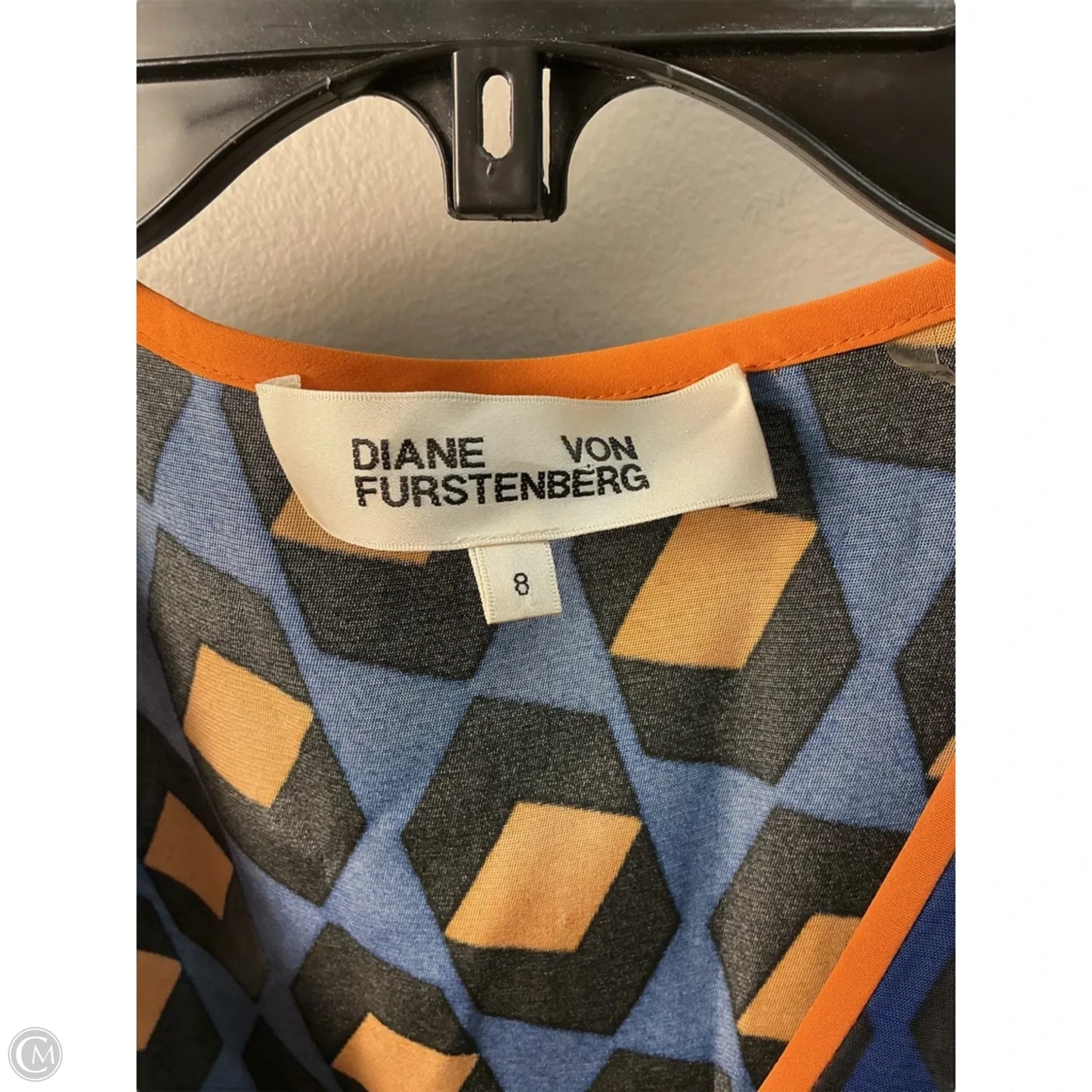Top Short Sleeve Designer By Diane Von Furstenberg In Blue, Size: 8