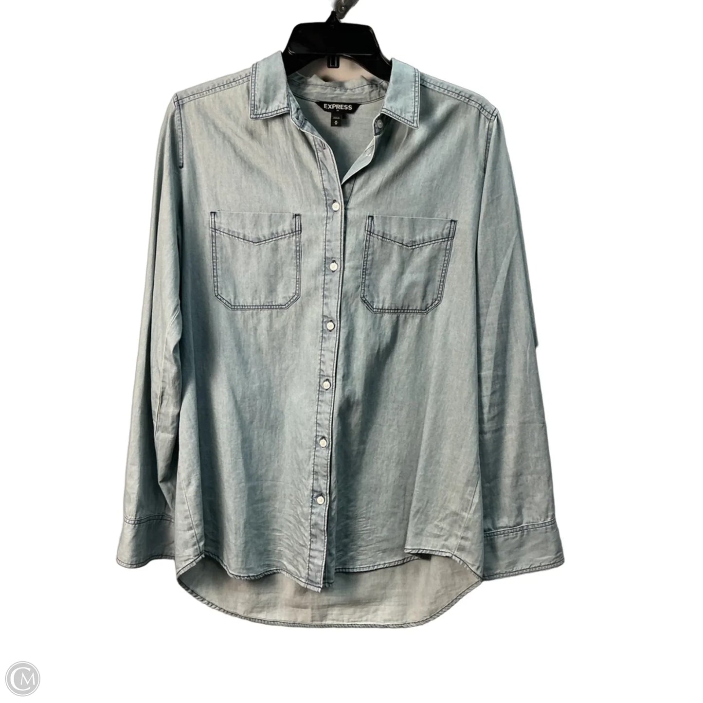Top Long Sleeve By Express In Blue, Size: M