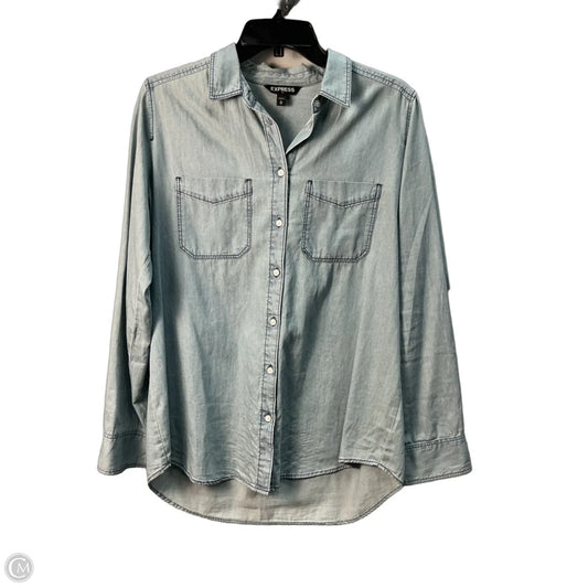 Top Long Sleeve By Express In Blue, Size: M