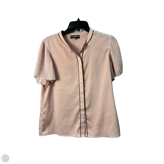 Top Short Sleeve Designer By Karl Lagerfeld In Pink, Size: M