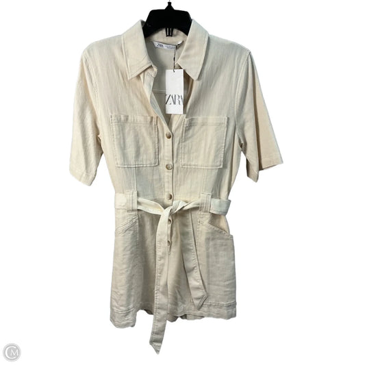 ROMPER Casual Short By Zara In Tan, Size: M