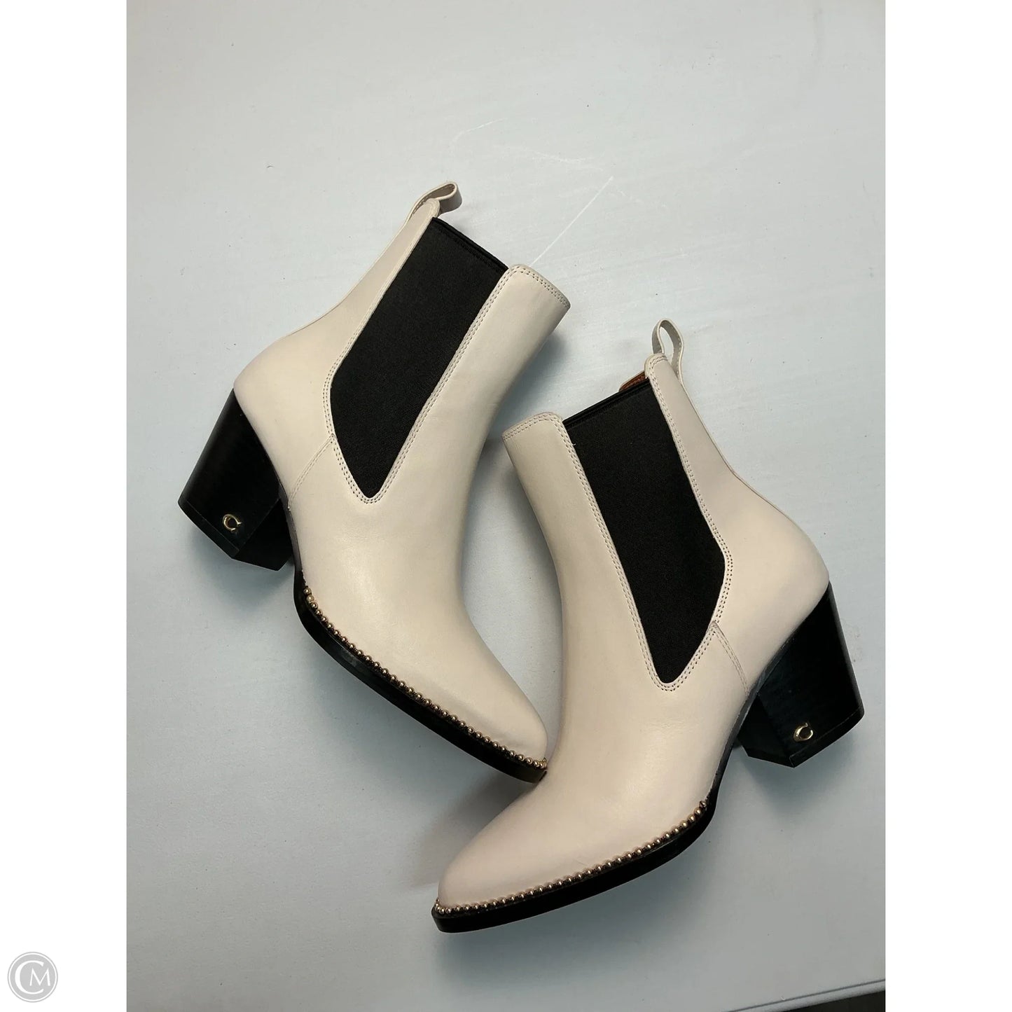 Boots Designer By Coach In Cream, Size: 6