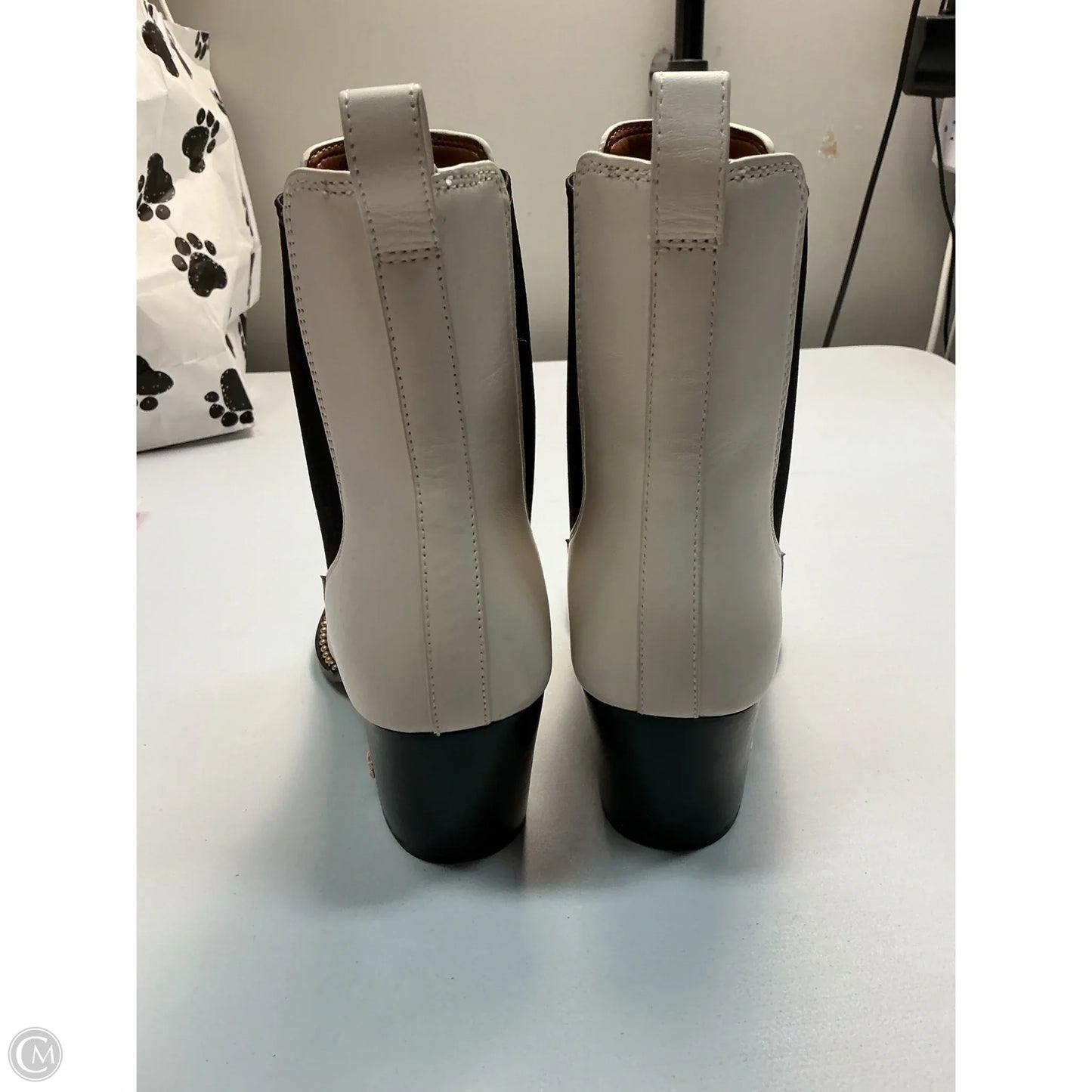 Boots Designer By Coach In Cream, Size: 6