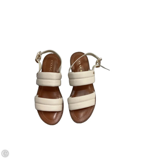 Sandals Designer By Coach In Cream, Size: 5.5