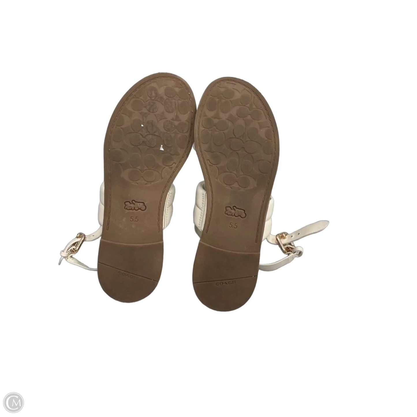 Sandals Designer By Coach In Cream, Size: 5.5