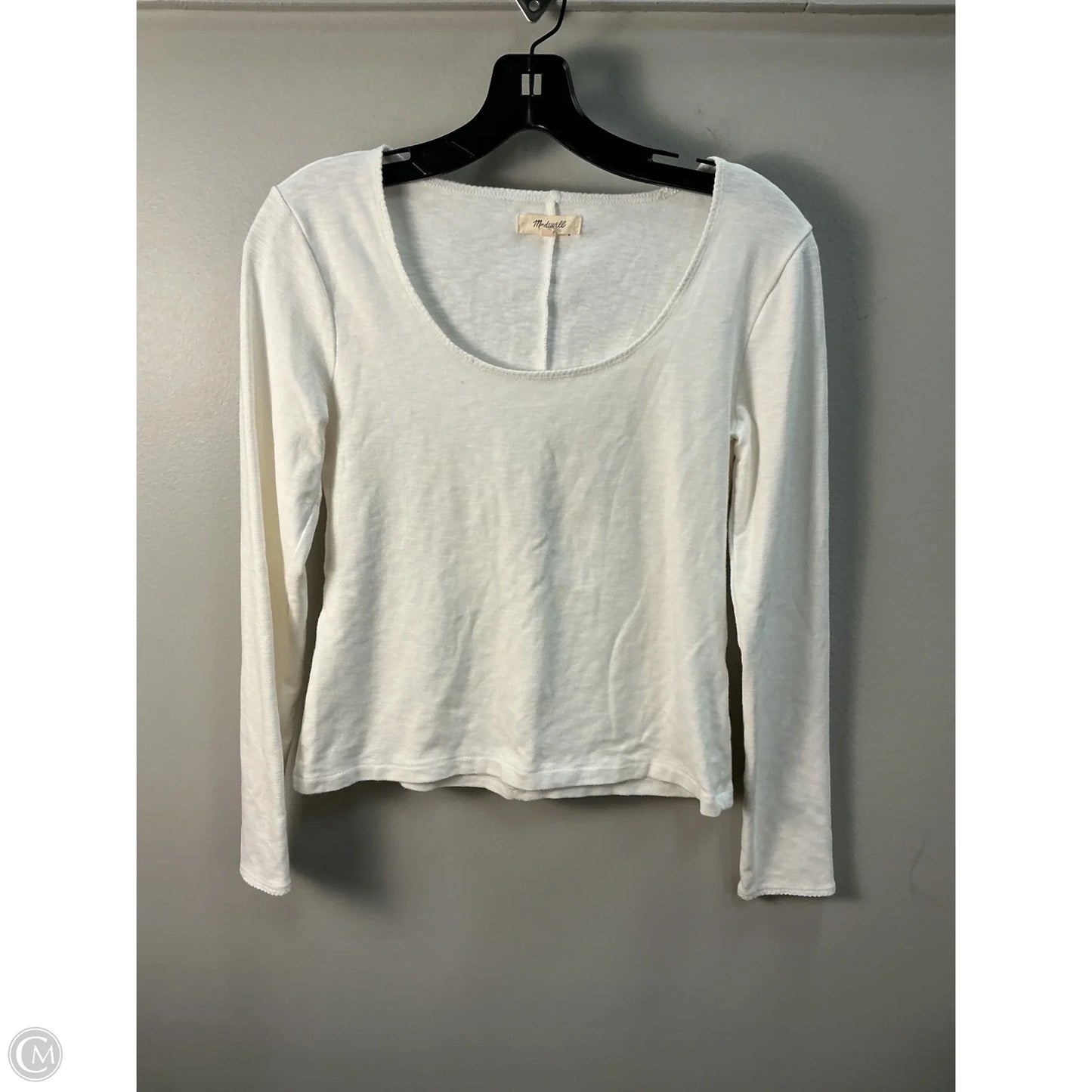 Top Long Sleeve By Madewell In White, Size: M
