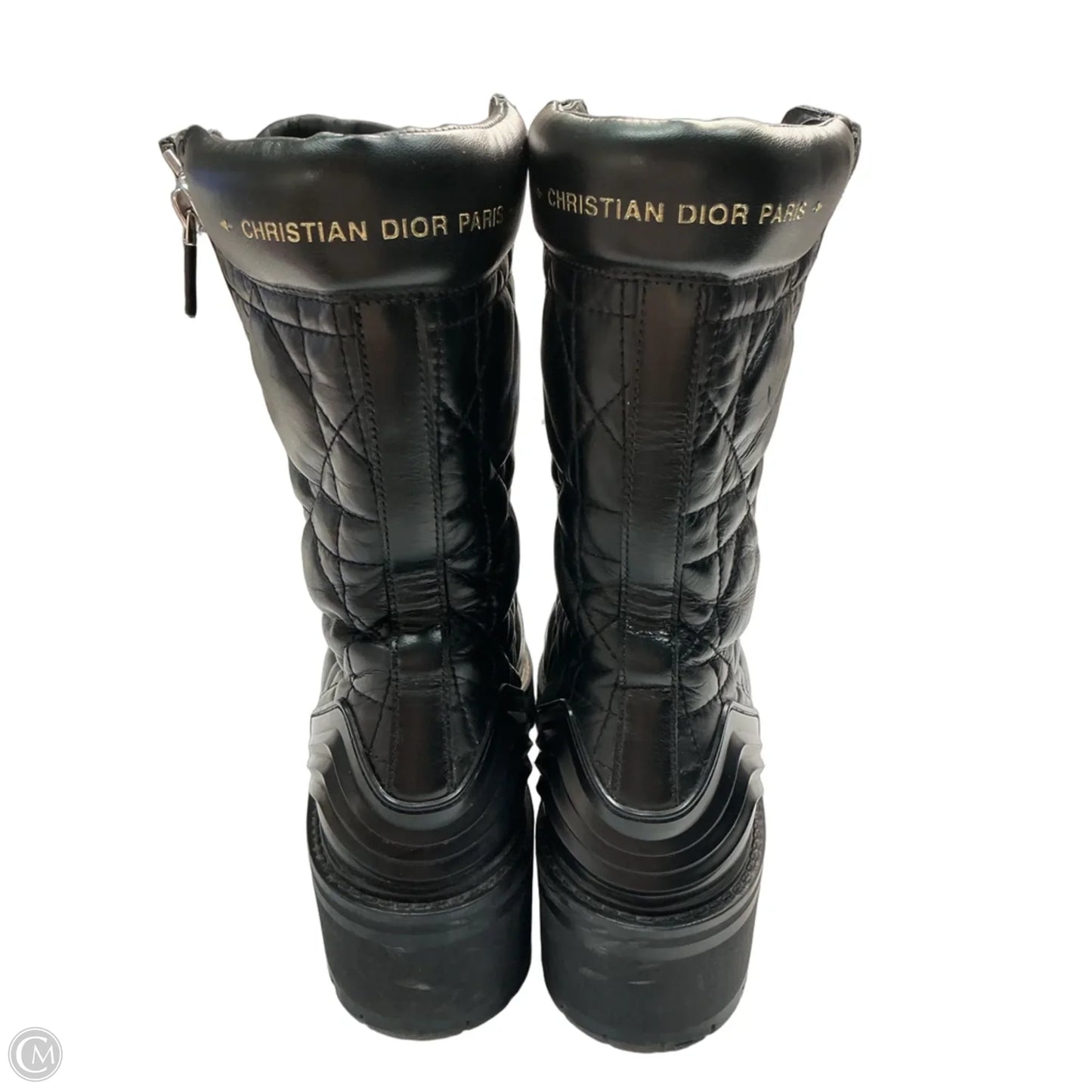 Boots Luxury Designer By Dior In Black, Size: 10