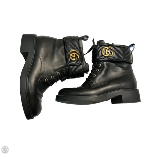 Boots Luxury Designer By Gucci In Black, Size: 10