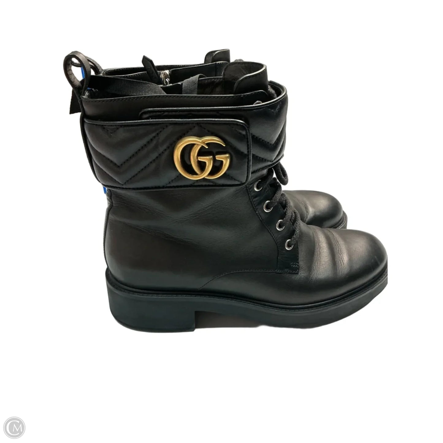 Boots Luxury Designer By Gucci In Black, Size: 10