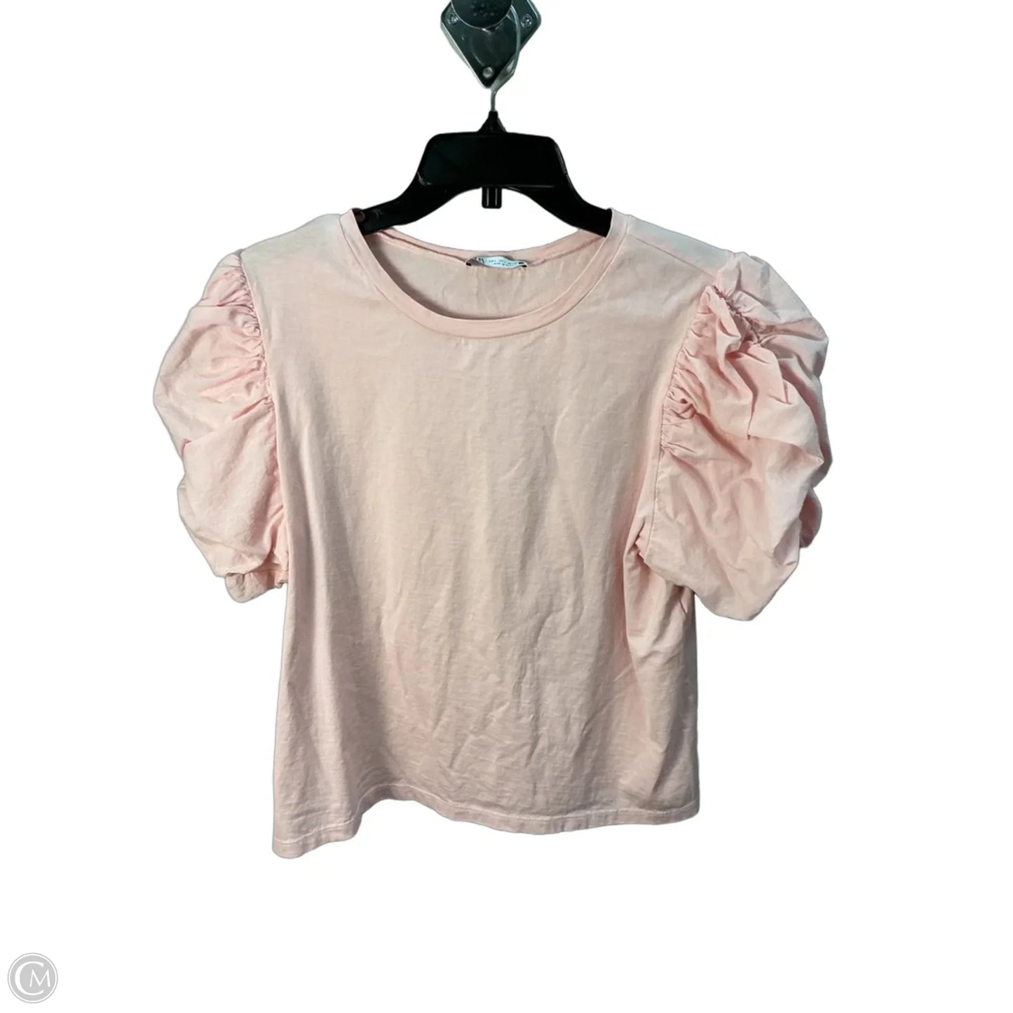 Top Short Sleeve By Zara In Pink, Size: L