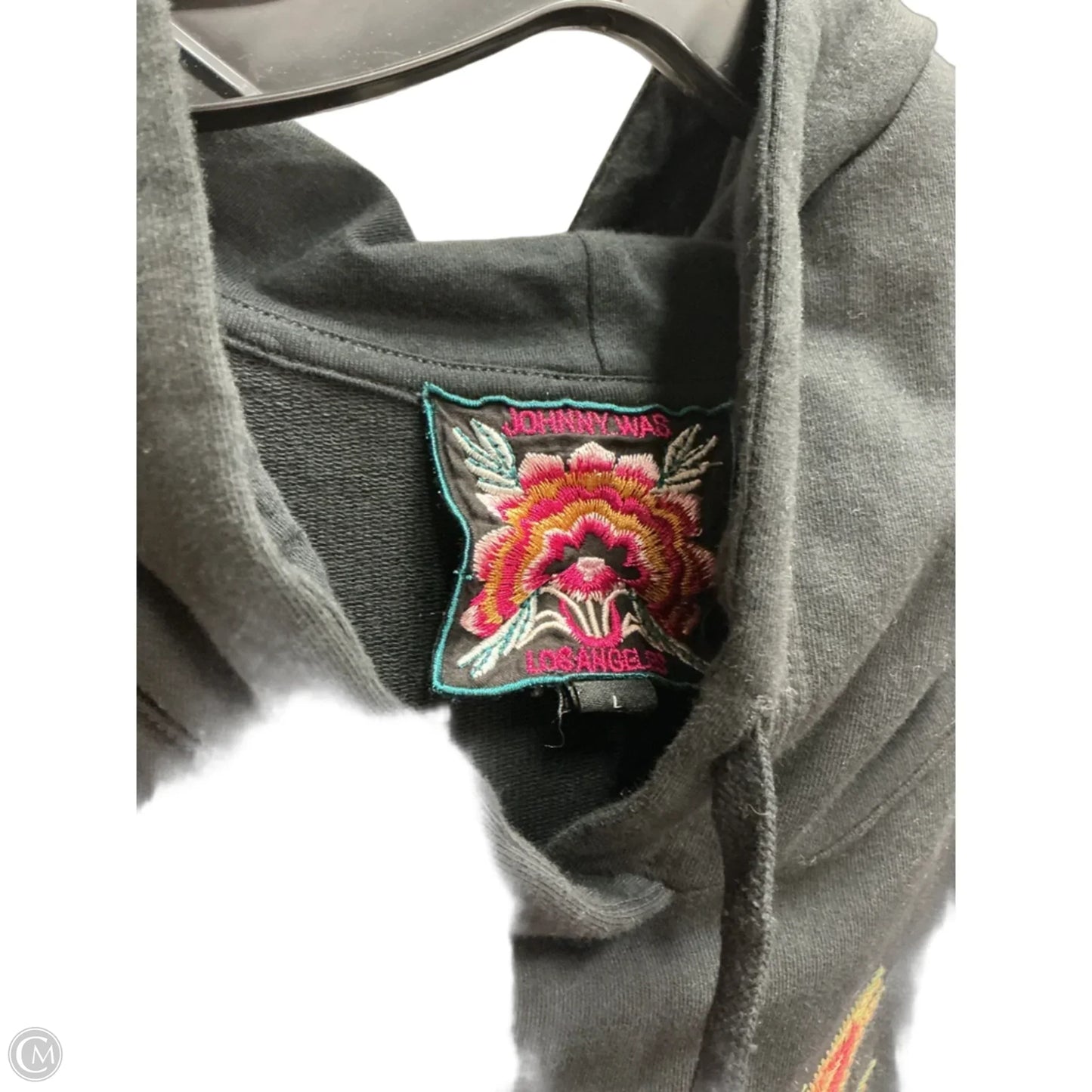 Sweatshirt Designer By Johnny Was In Black, Size: L