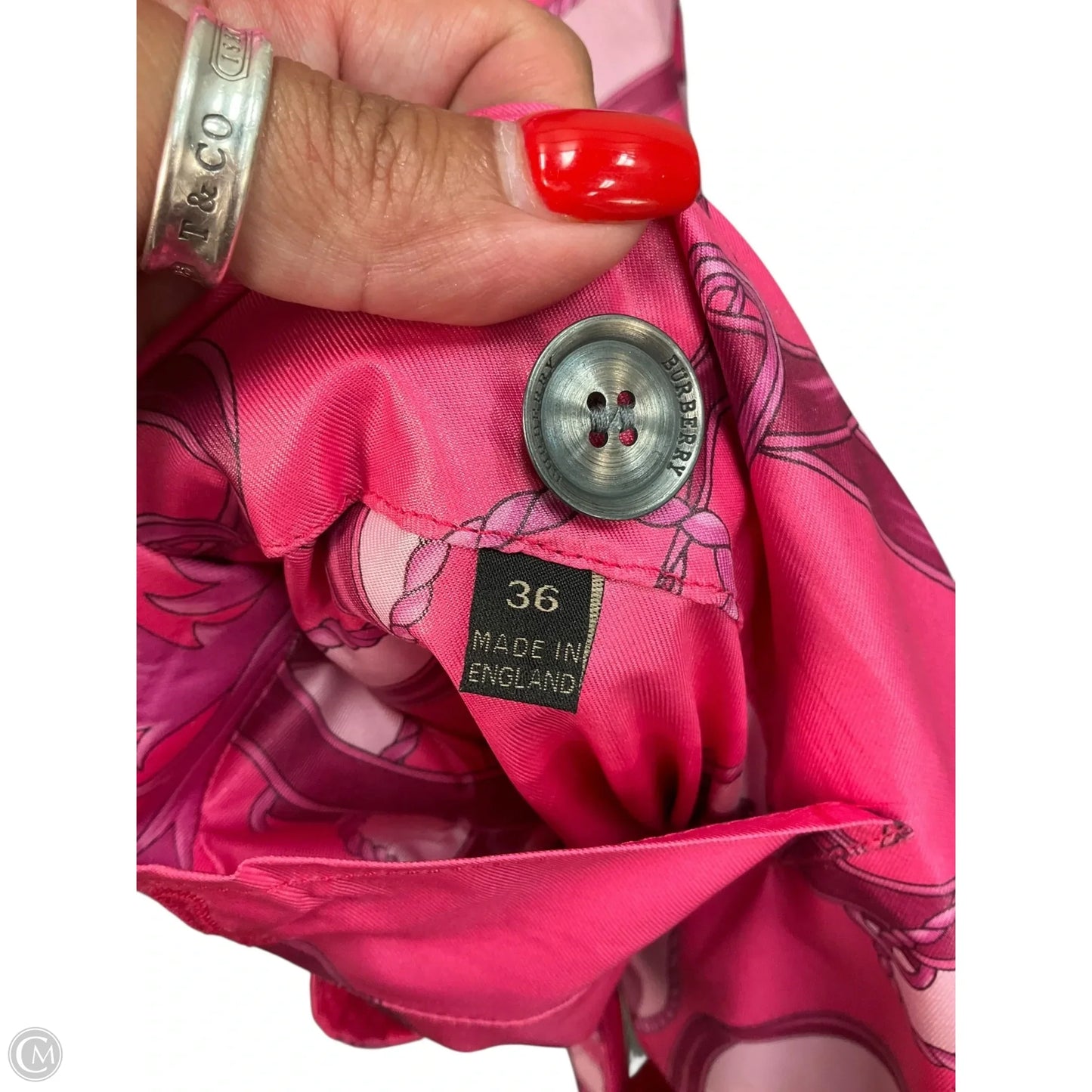 Jacket Luxury Designer By Burberry In Pink, Size: Xs