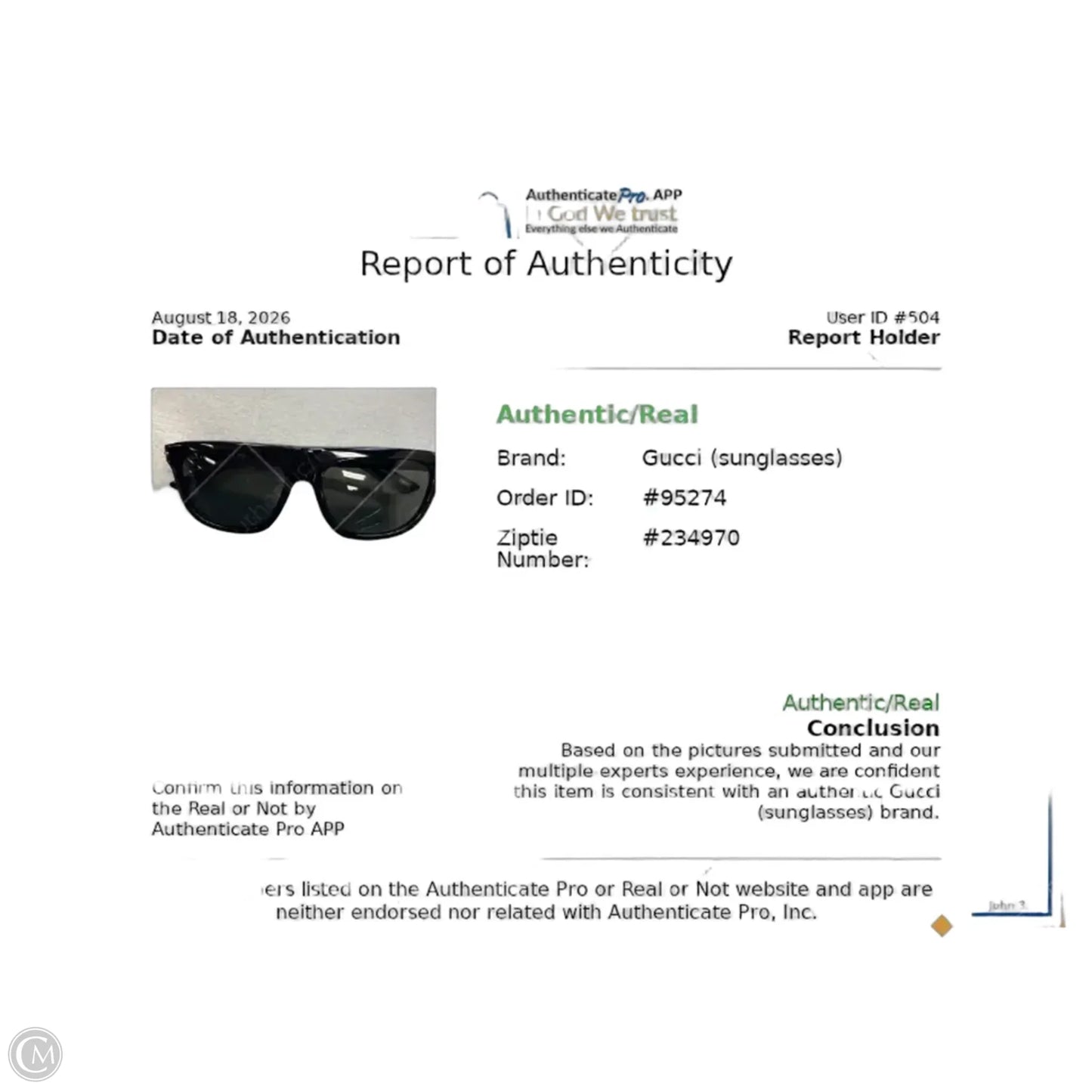Sunglasses Luxury Designer By Gucci, Size: