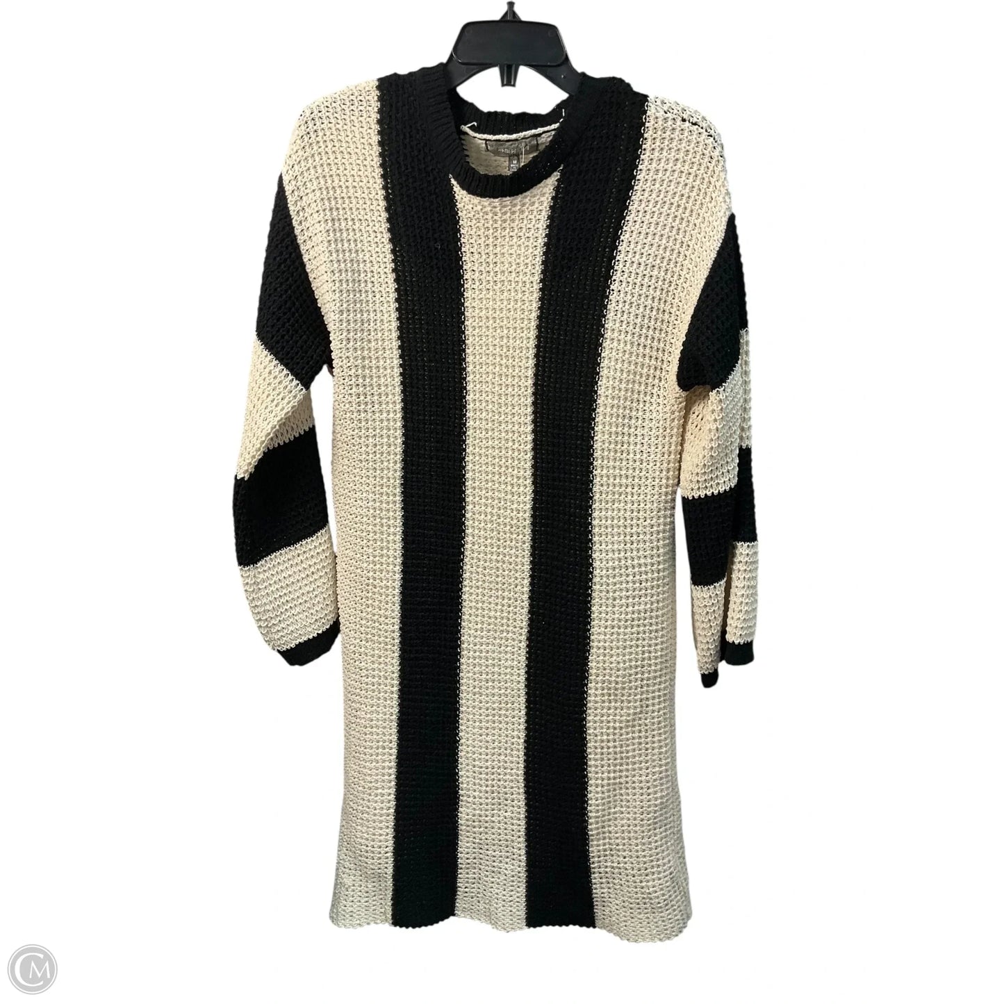 Dress Casual Midi By Anthropologie In Black & Cream, Size: M