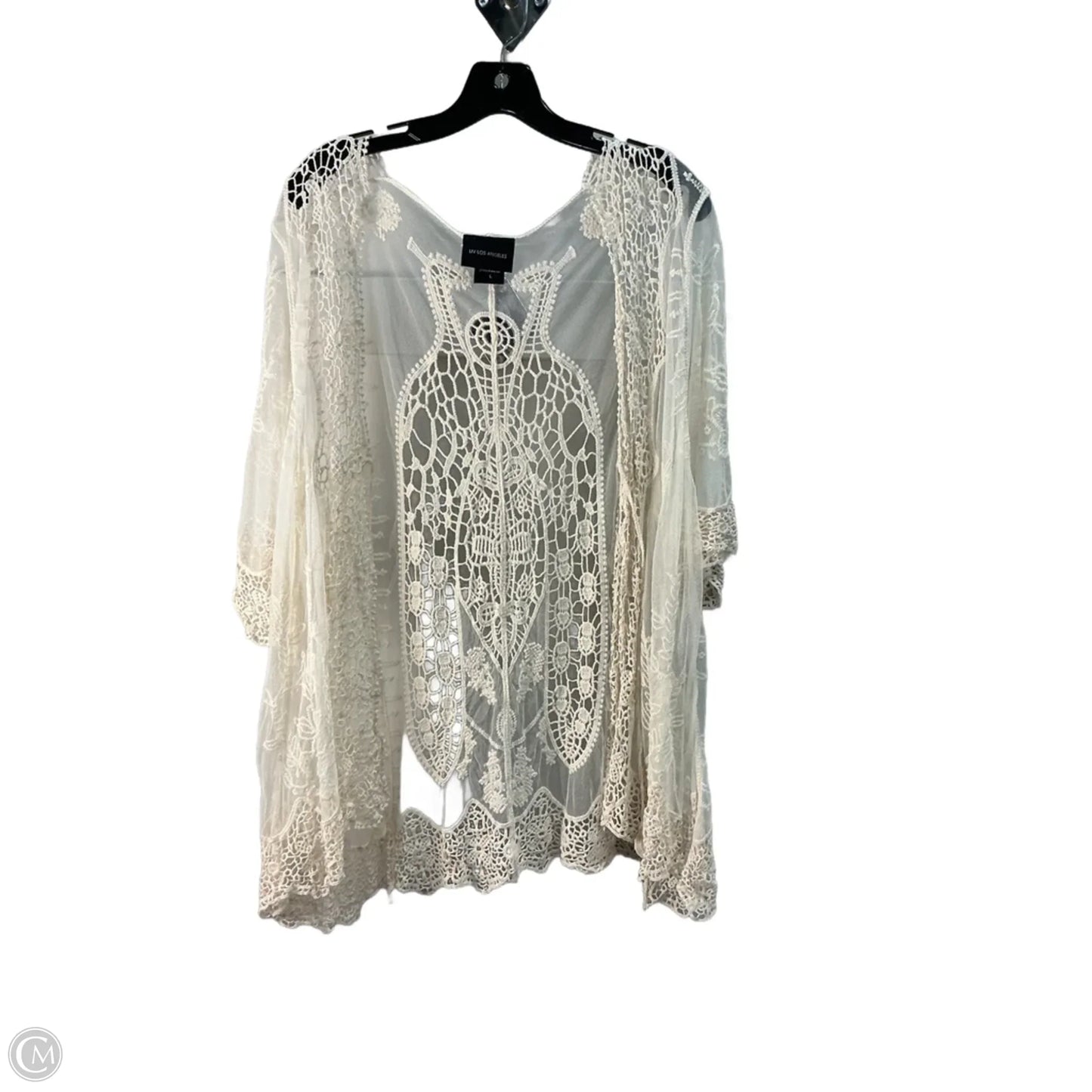 Kimono By Bloomingdales In Cream, Size: L