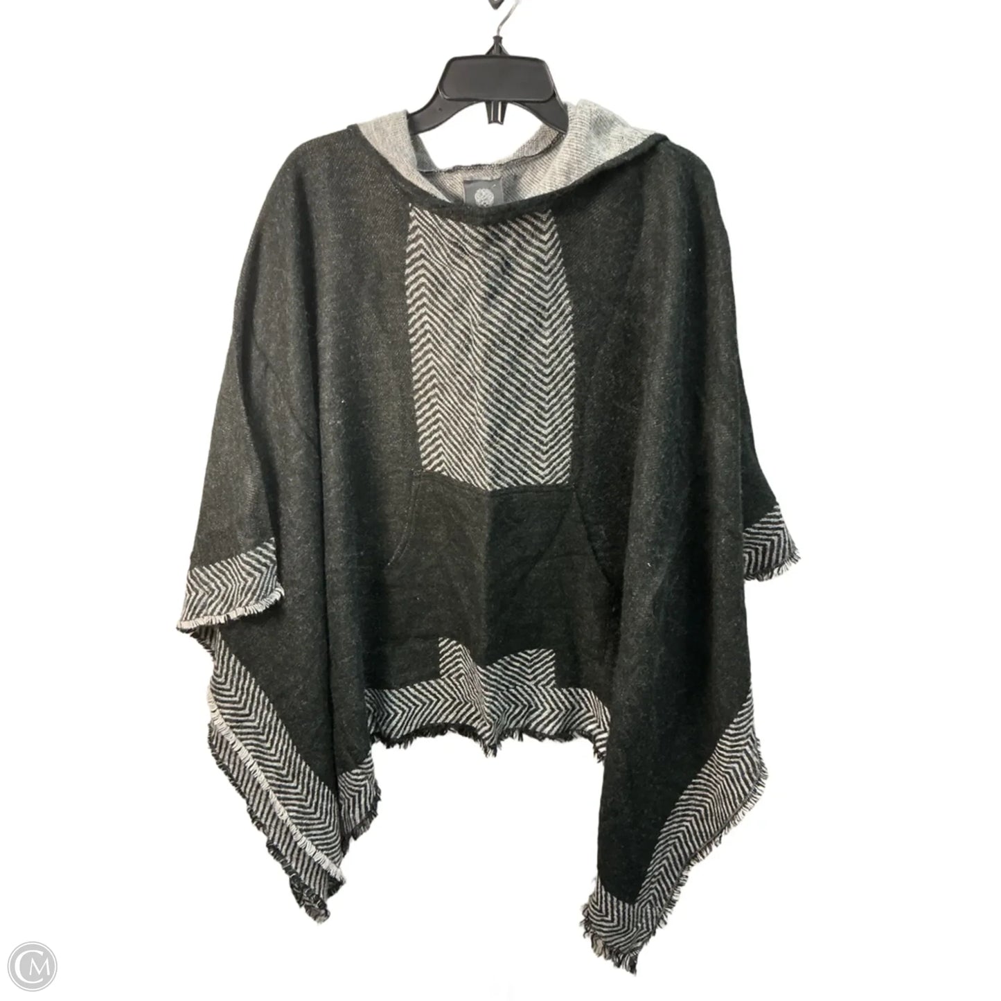 Poncho By Vince Camuto In Black & Grey, Size: Osfm