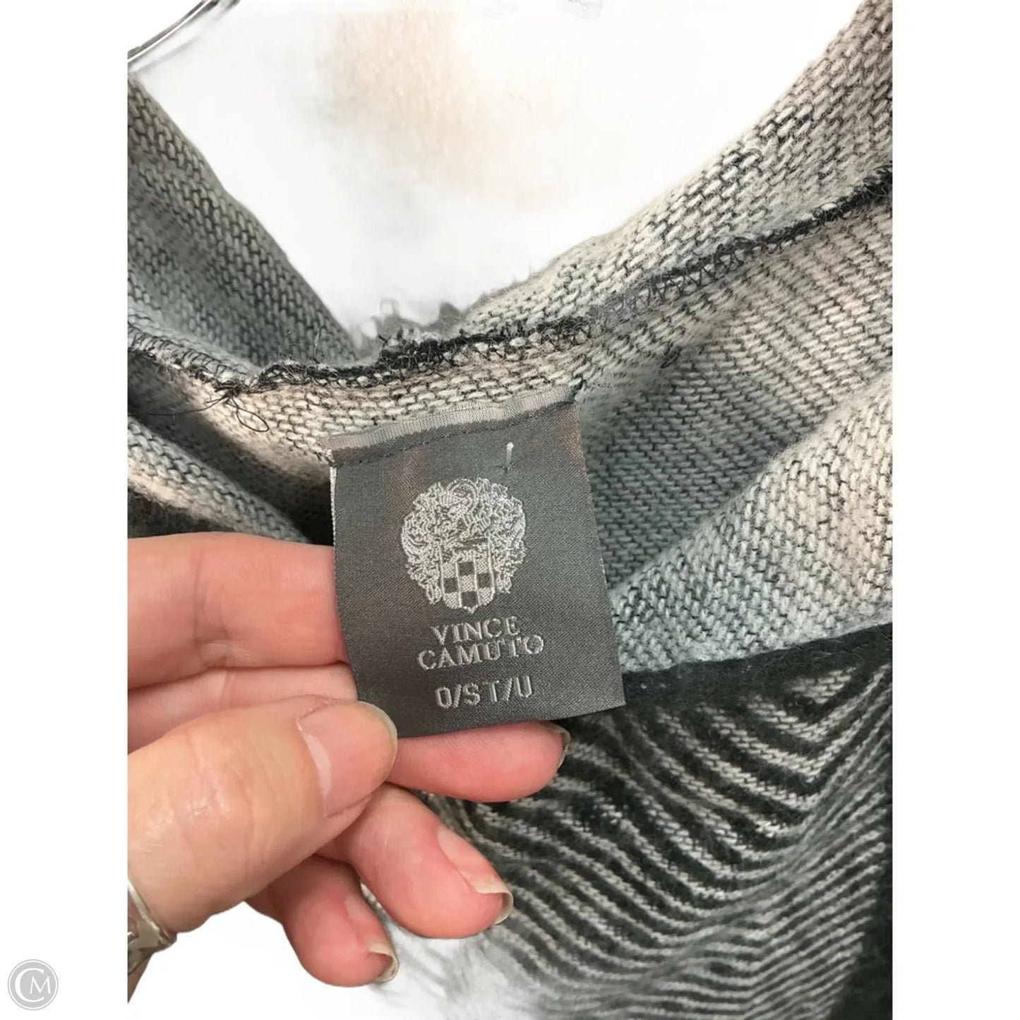 Poncho By Vince Camuto In Black & Grey, Size: Osfm