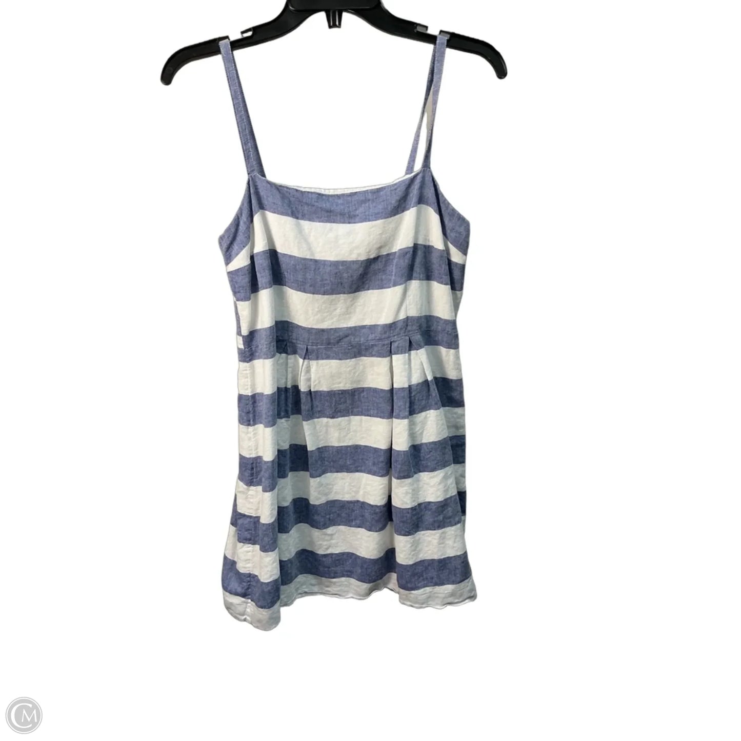 Dress Casual Midi By Loft In Blue & White, Size: 4p