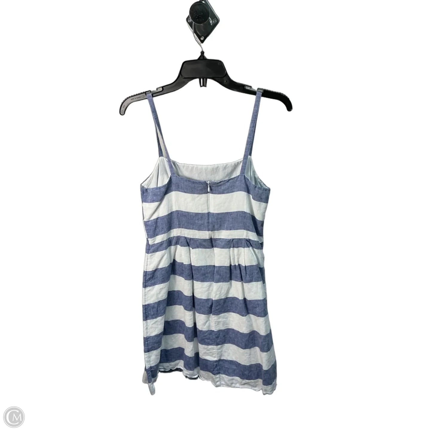 Dress Casual Midi By Loft In Blue & White, Size: 4p