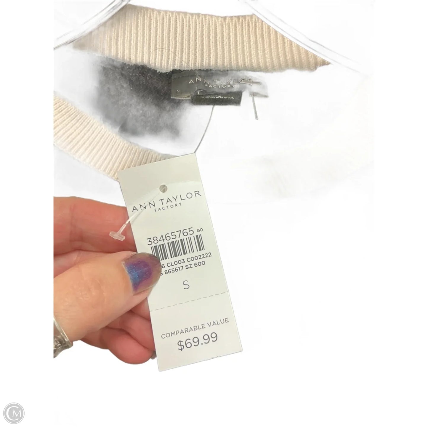 Sweater Short Sleeve By Ann Taylor In Black & White, Size: S