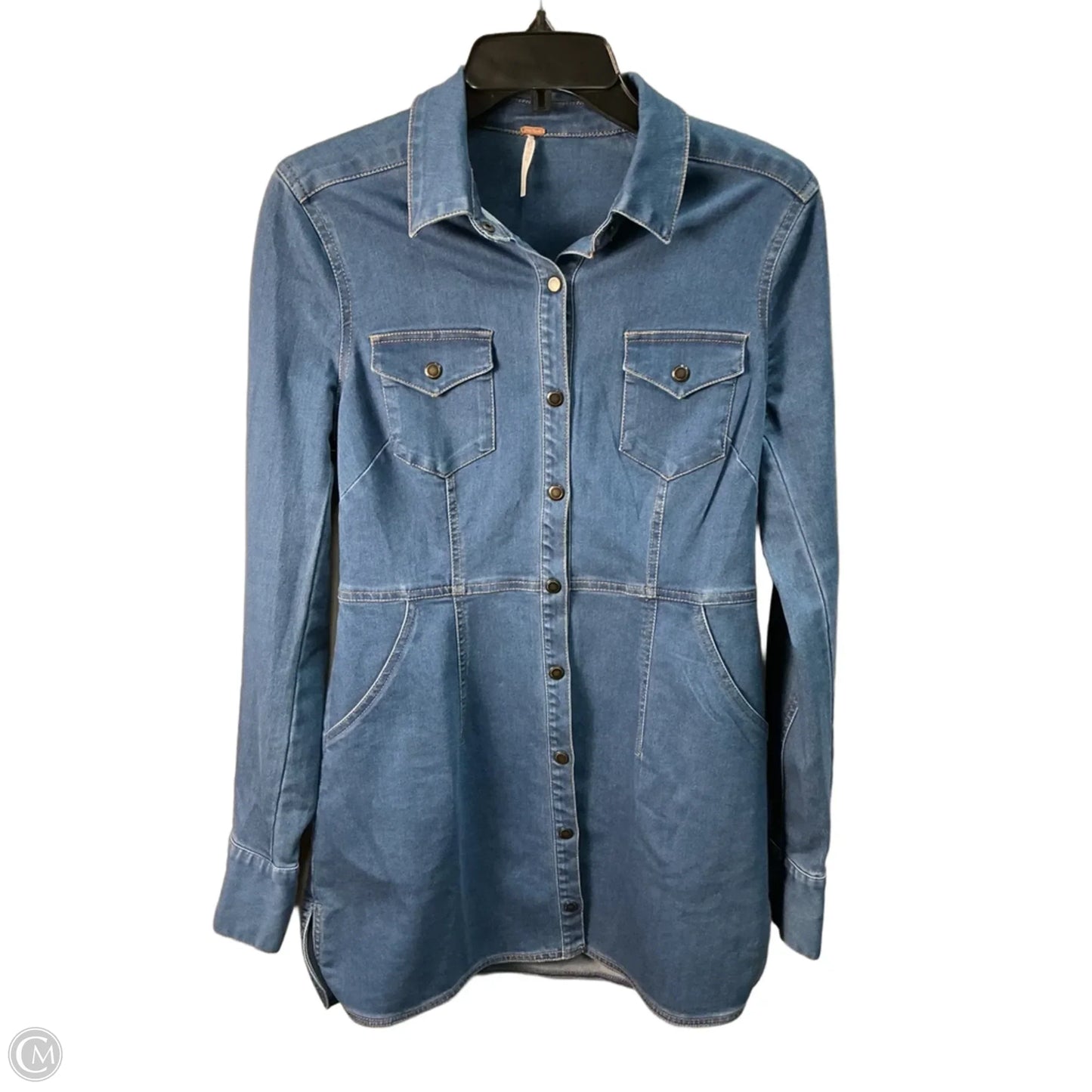 Jacket Denim By Free People In Blue, Size: S