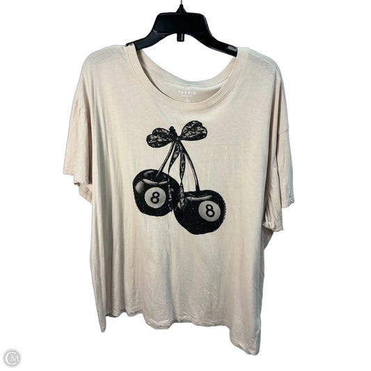 Top Short Sleeve By Torrid In Black & Cream, Size: 18