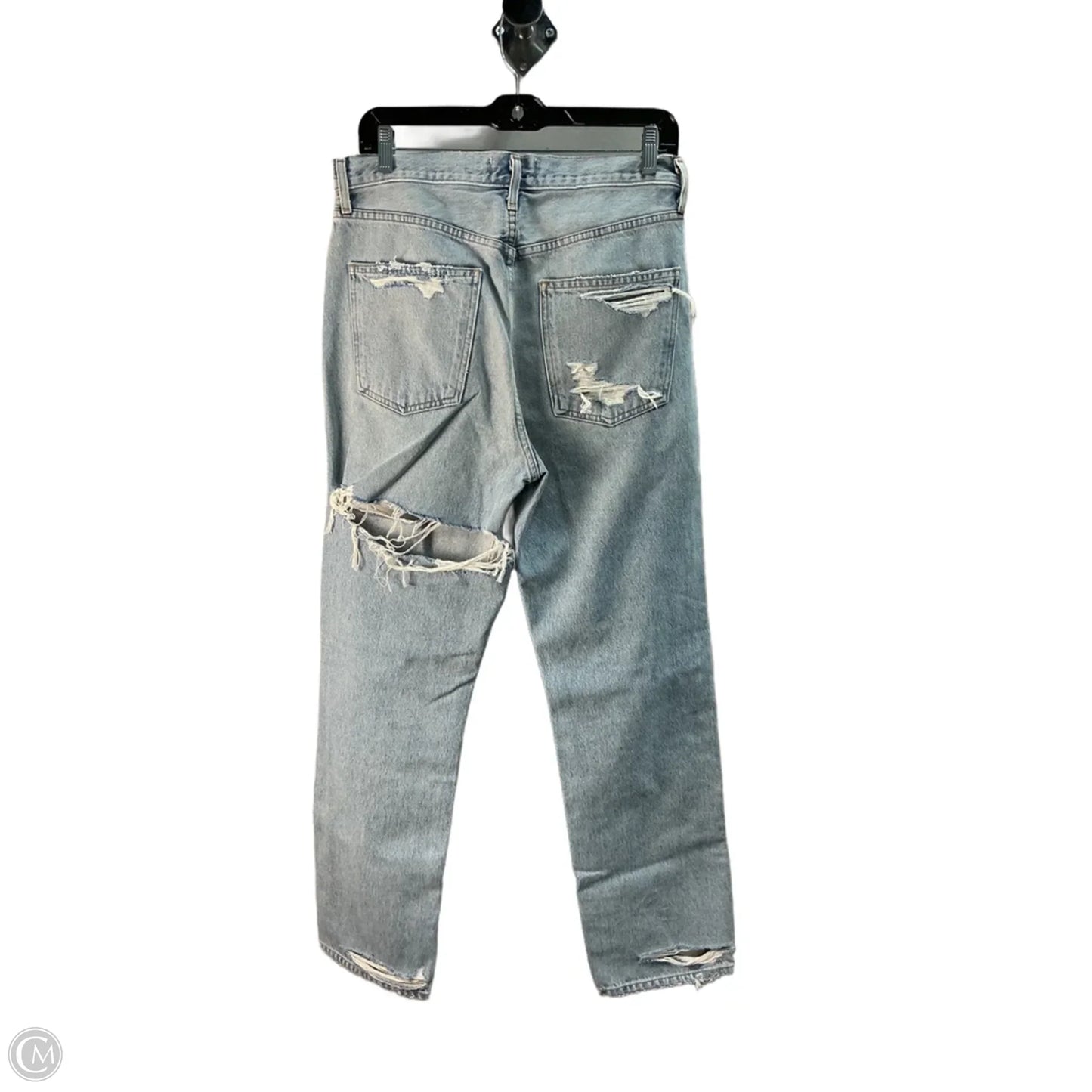 Jeans Straight By Agolde In Blue Denim, Size: 4