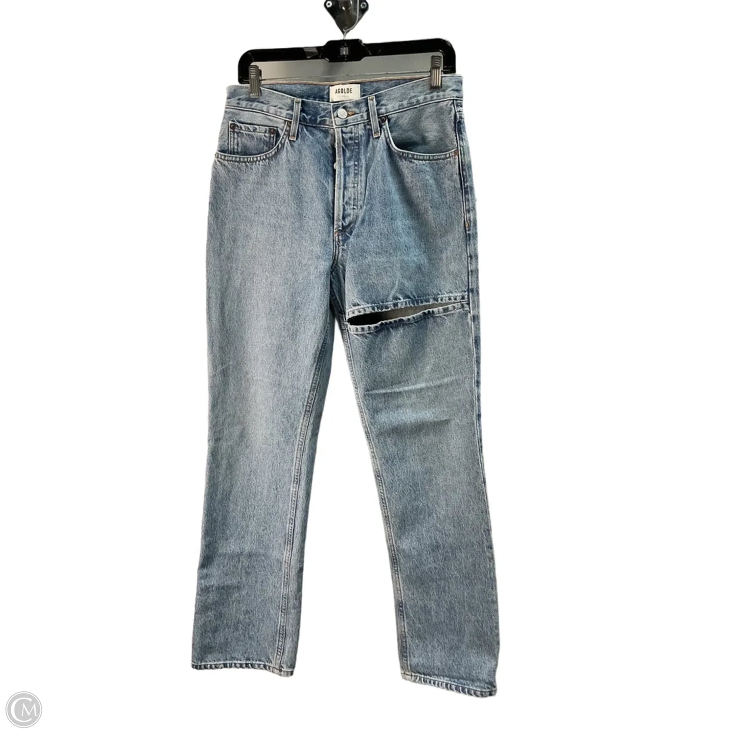 Jeans Wide Leg By Agolde In Blue Denim, Size: 4