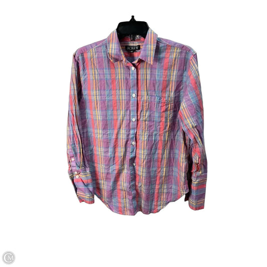 Top Long Sleeve By J. Crew In Plaid Pattern, Size: S