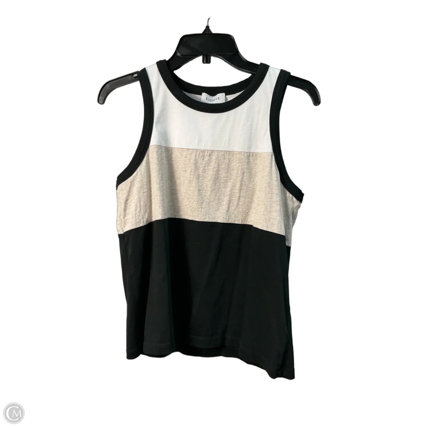 Top Sleeveless By Evereve In Black & Tan, Size: S