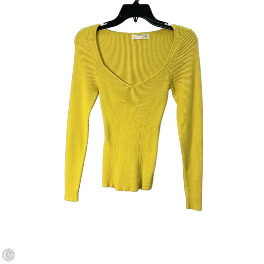 Top Long Sleeve By Anthropologie In Yellow