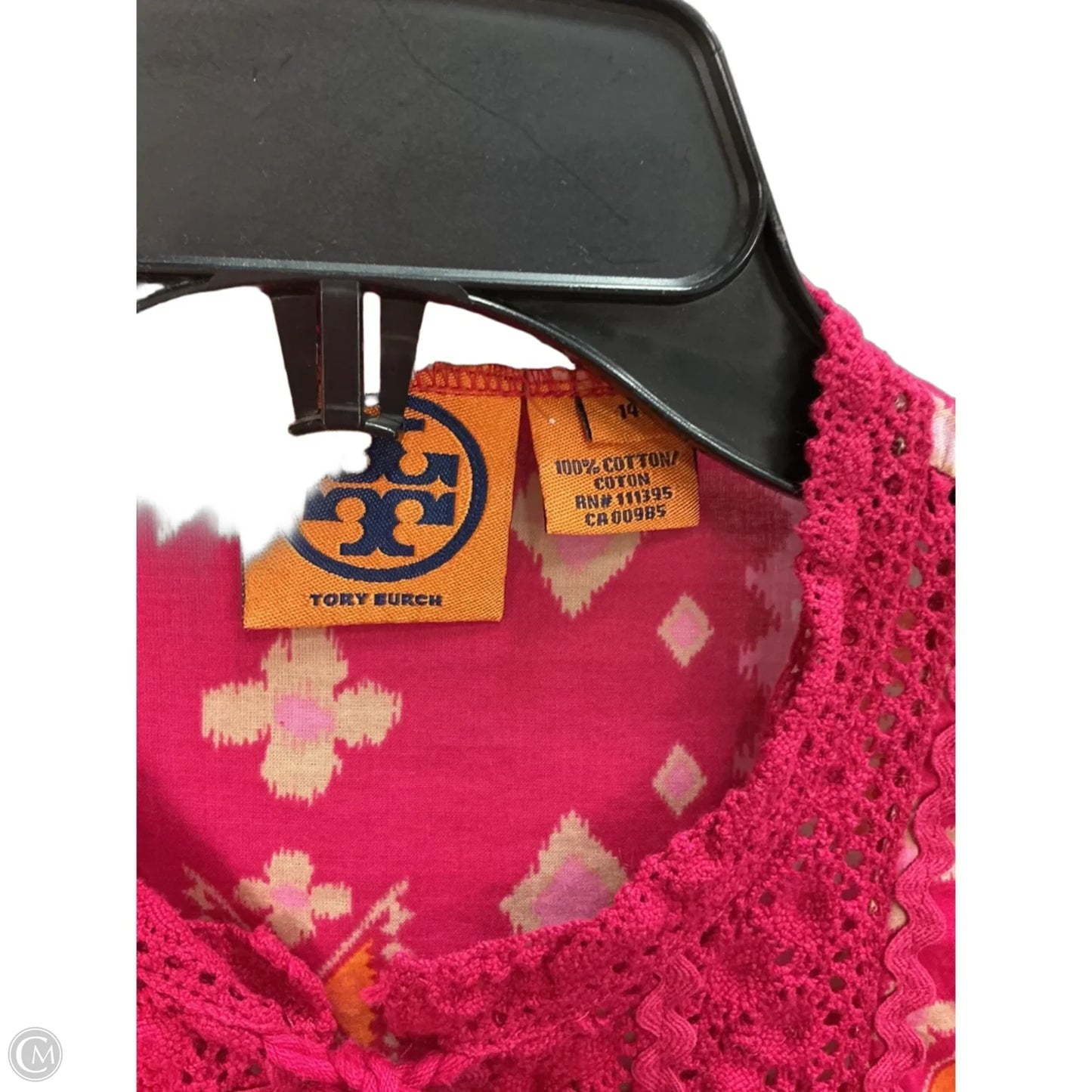 Top Long Sleeve Designer By Tory Burch In Pink, Size: Xl