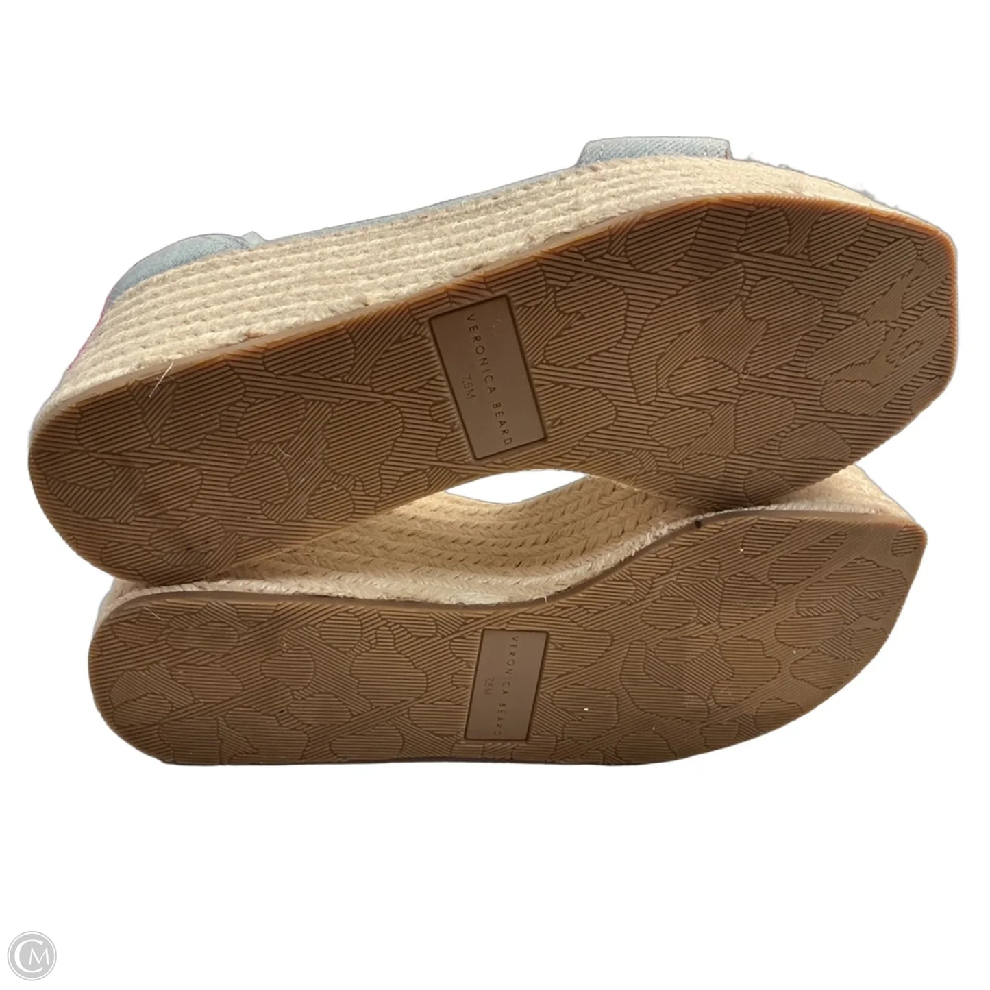 Shoes Designer By Veronica Beard In Blue & Cream, Size: 7.5