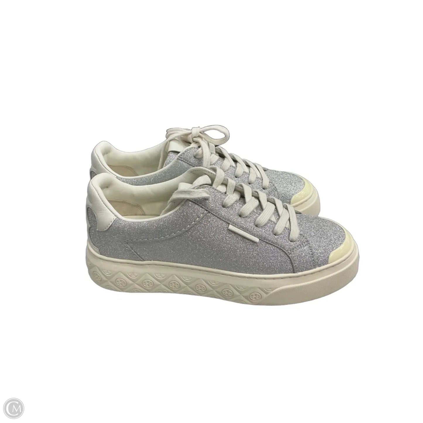 Shoes Designer By Tory Burch In Silver & White, Size: 8