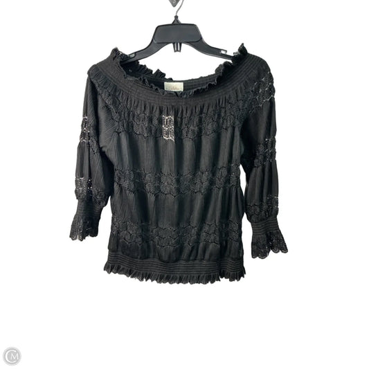 Top Long Sleeve By Anthropologie In Black, Size: M