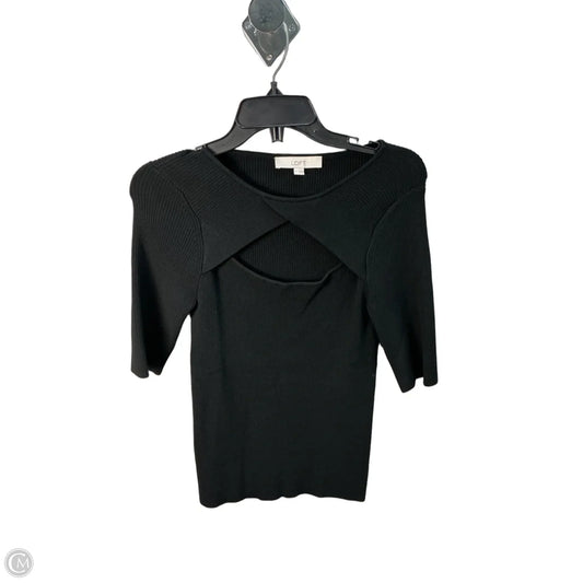 Top Short Sleeve By Loft In Black, Size: M
