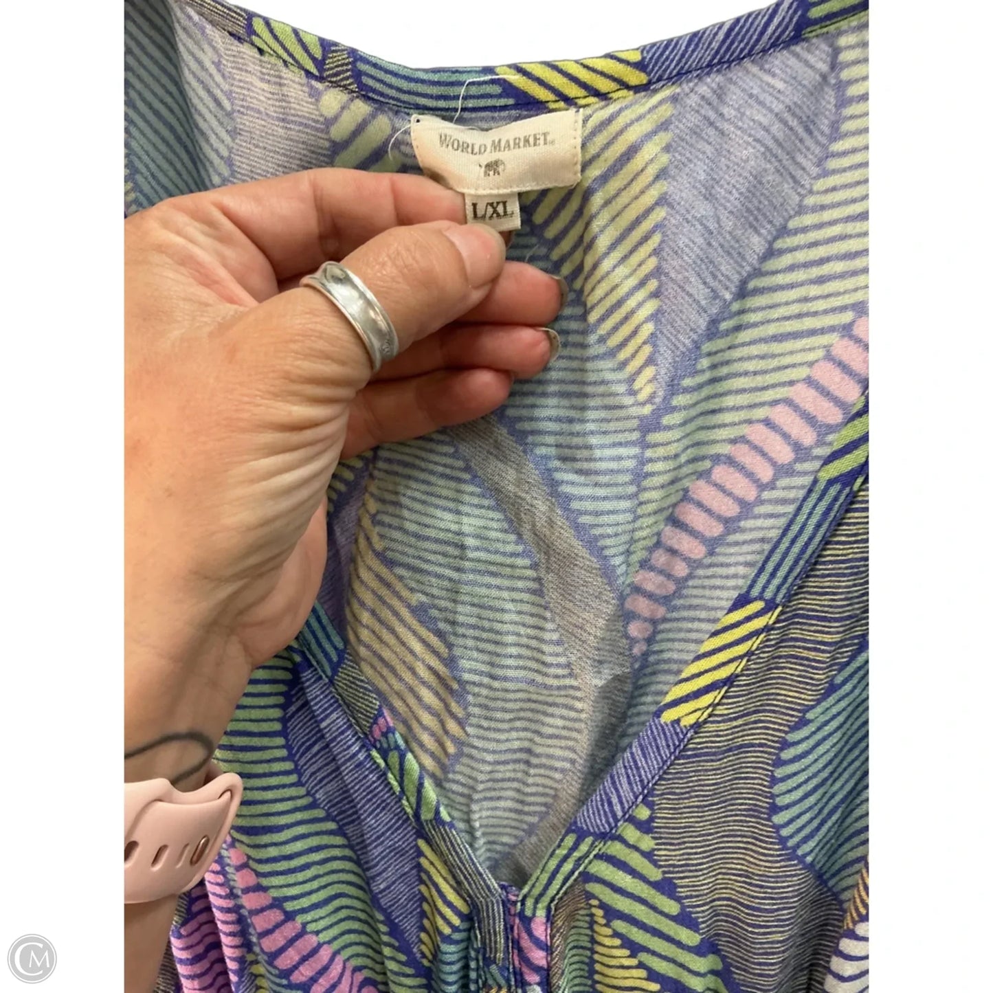Dress Casual Maxi By World Market In Blue & Purple, Size: L